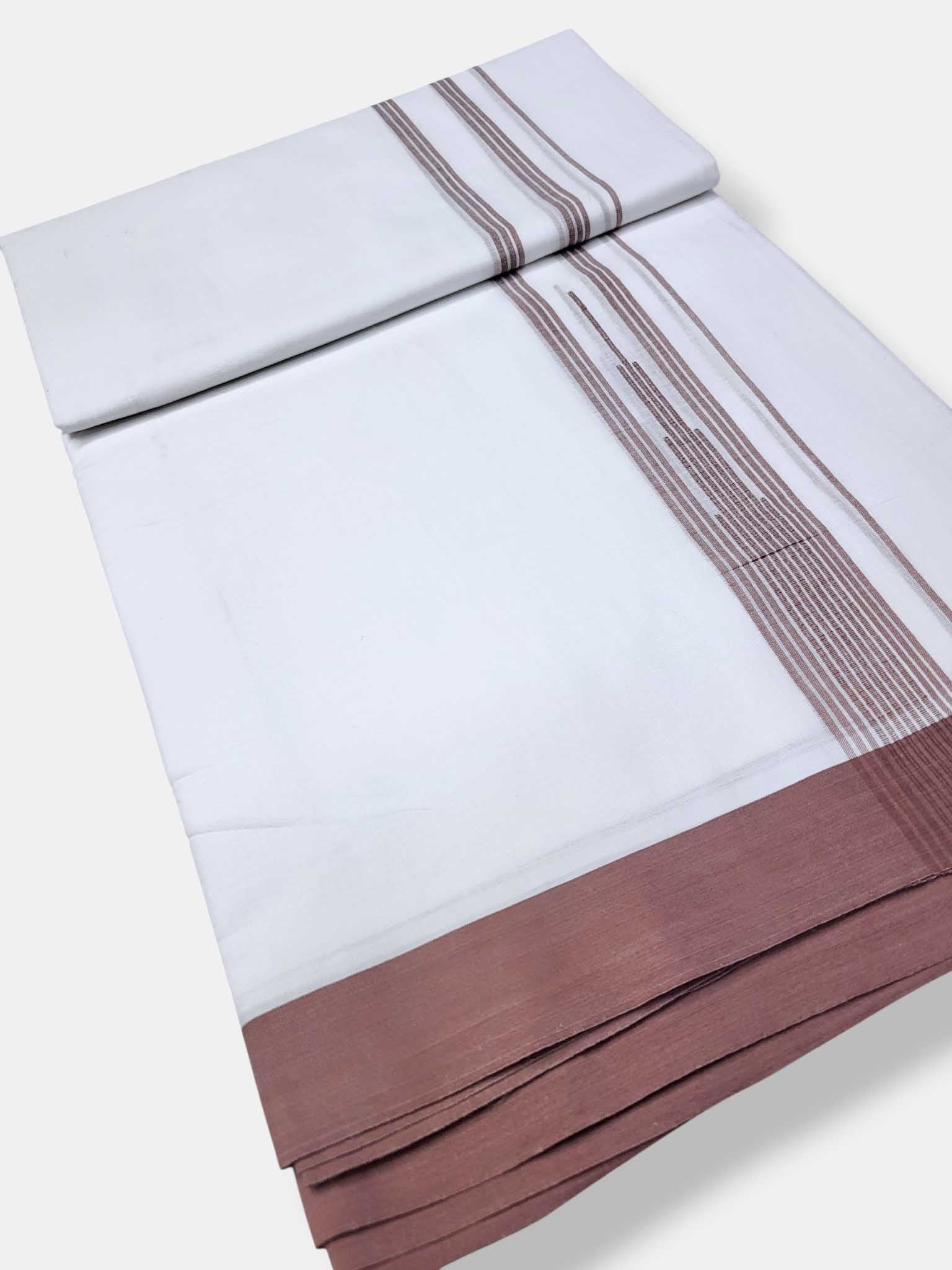Pure White Cotton Men's Double Dhoti