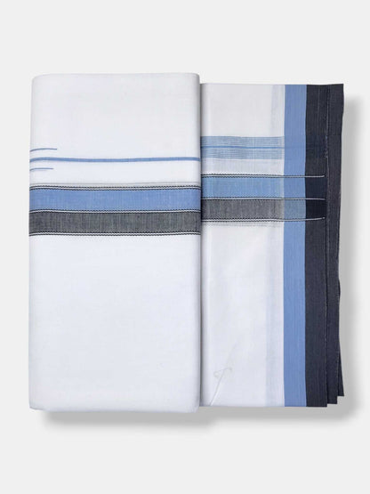 Pure White Cotton Men's Double Dhoti