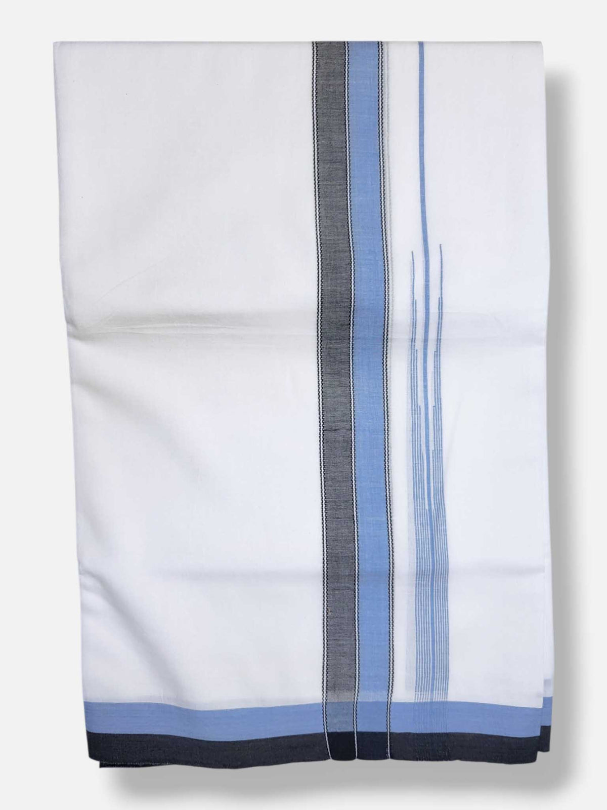 Pure White Cotton Men's Double Dhoti