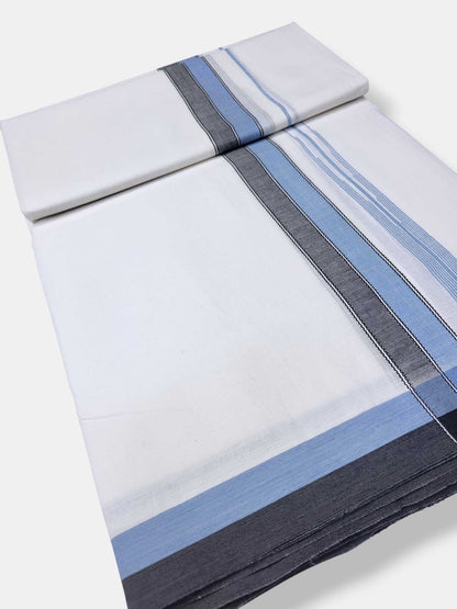 Pure White Cotton Men's Double Dhoti