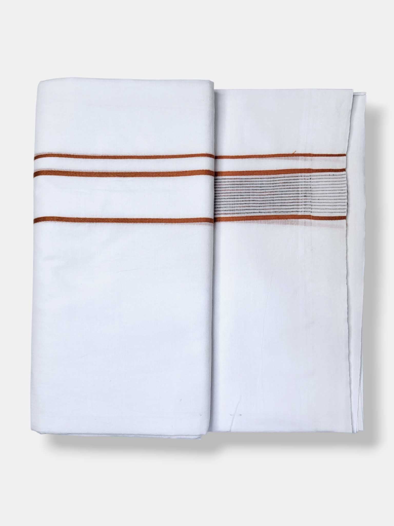 Pure White Cotton Men's Double Dhoti