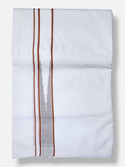Pure White Cotton Men's Double Dhoti