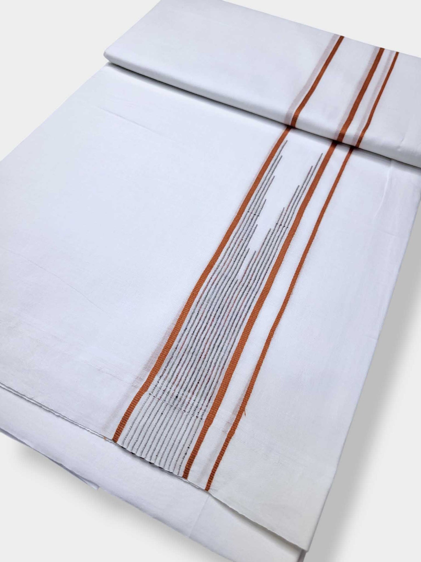 Pure White Cotton Men's Double Dhoti
