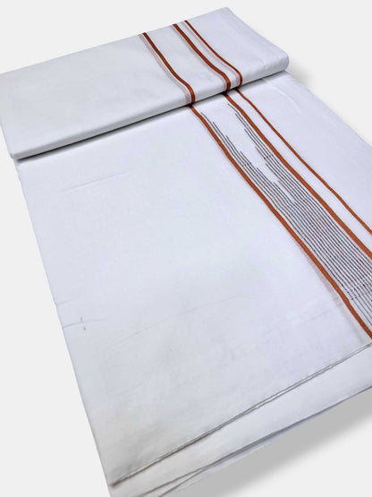 Pure White Cotton Men's Double Dhoti
