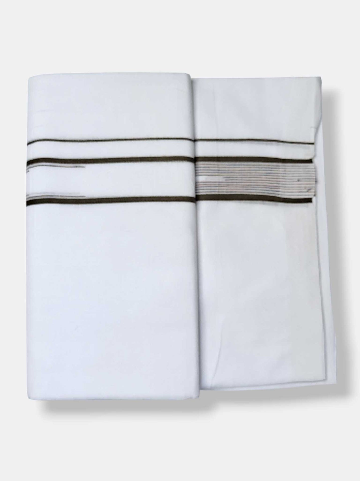 Pure White Cotton Men's Double Dhoti