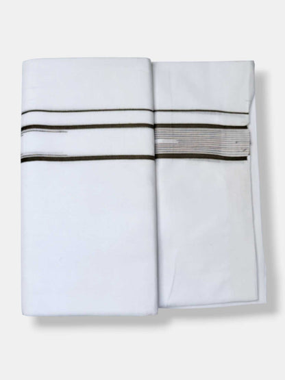 Pure White Cotton Men's Double Dhoti