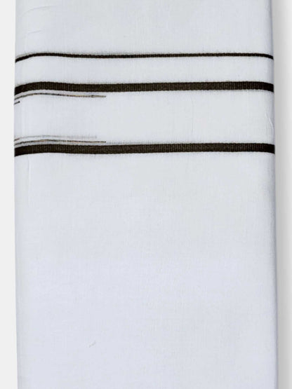 Pure White Cotton Men's Double Dhoti