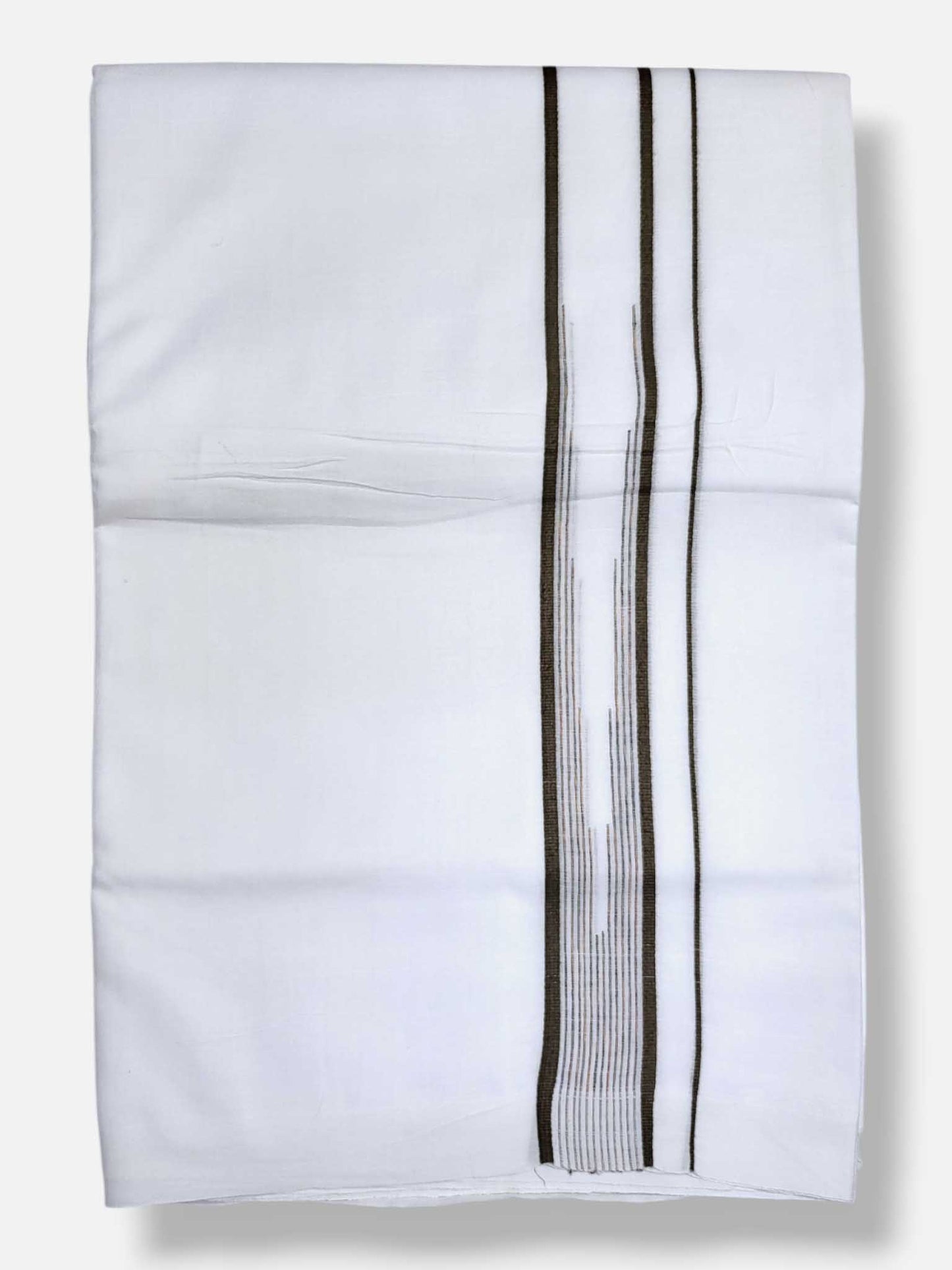 Pure White Cotton Men's Double Dhoti