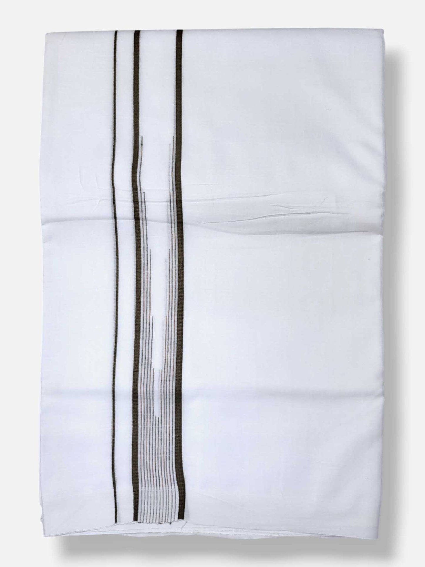 Pure White Cotton Men's Double Dhoti
