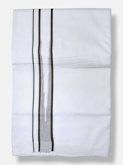 Pure White Cotton Men's Double Dhoti