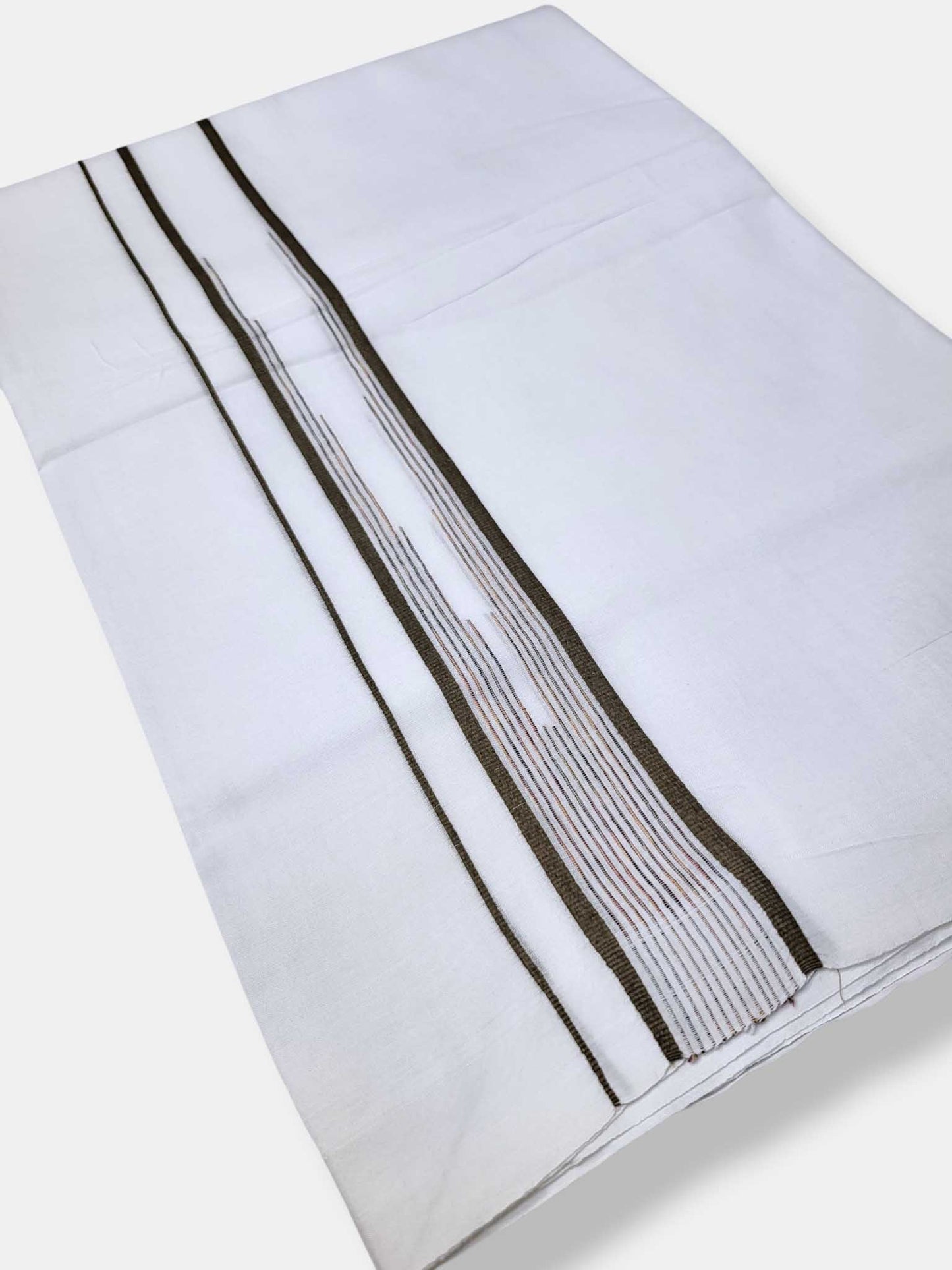 Pure White Cotton Men's Double Dhoti