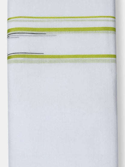 Pure White Cotton Men's Double Dhoti