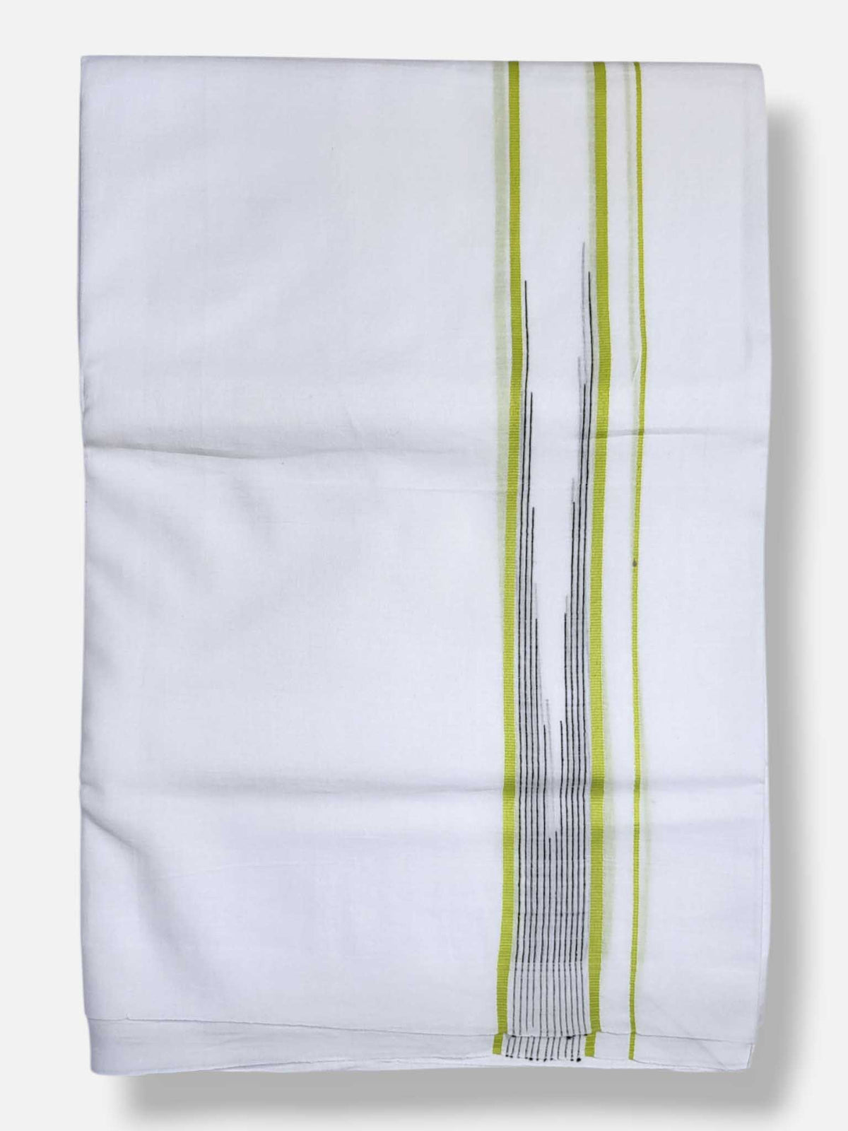 Pure White Cotton Men's Double Dhoti