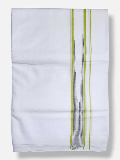 Pure White Cotton Men's Double Dhoti