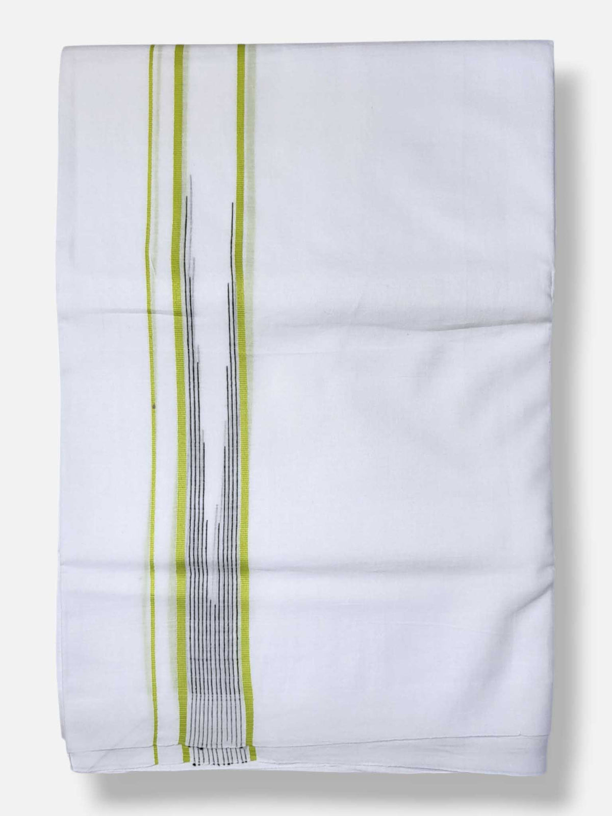 Pure White Cotton Men's Double Dhoti
