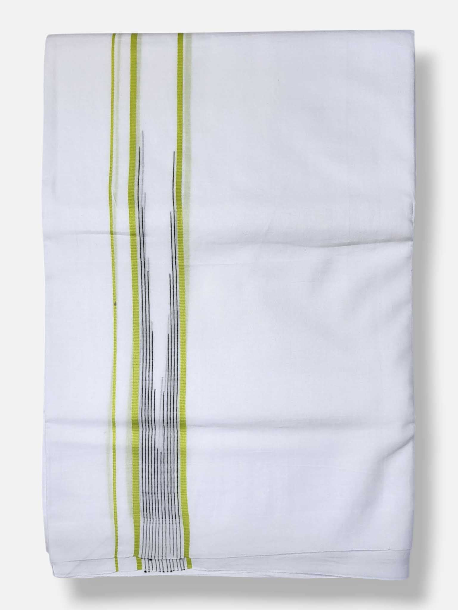 Pure White Cotton Men's Double Dhoti