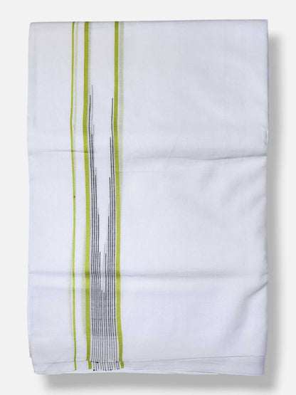 Pure White Cotton Men's Double Dhoti