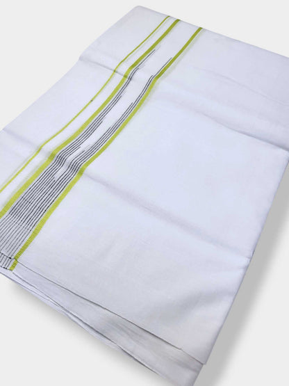 Pure White Cotton Men's Double Dhoti
