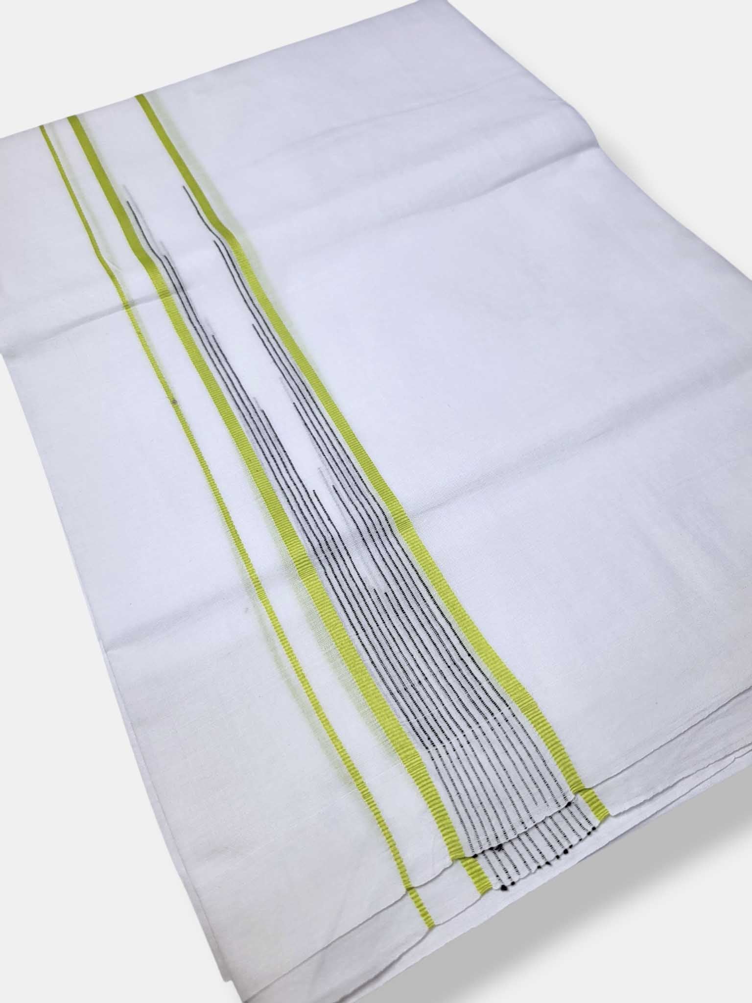 Pure White Cotton Men's Double Dhoti