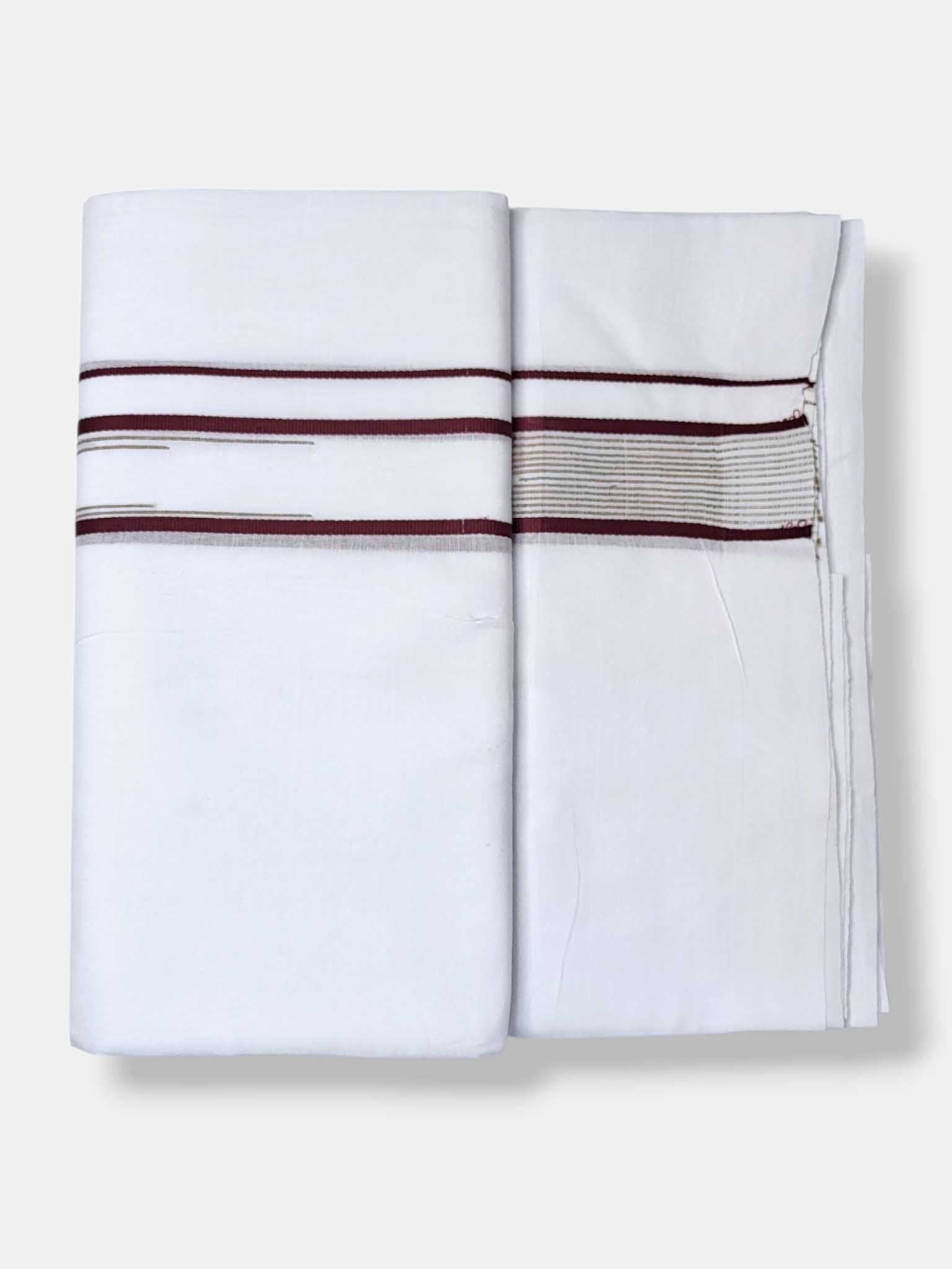 Pure White Cotton Men's Double Dhoti
