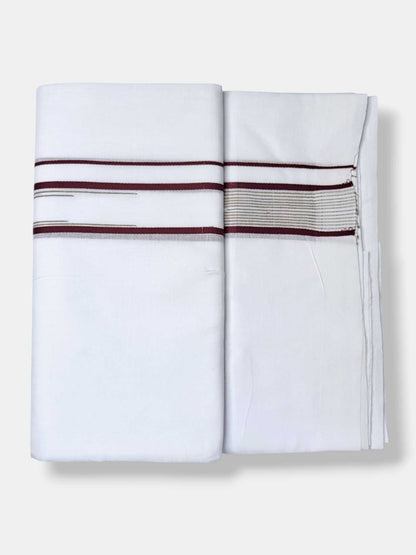 Pure White Cotton Men's Double Dhoti