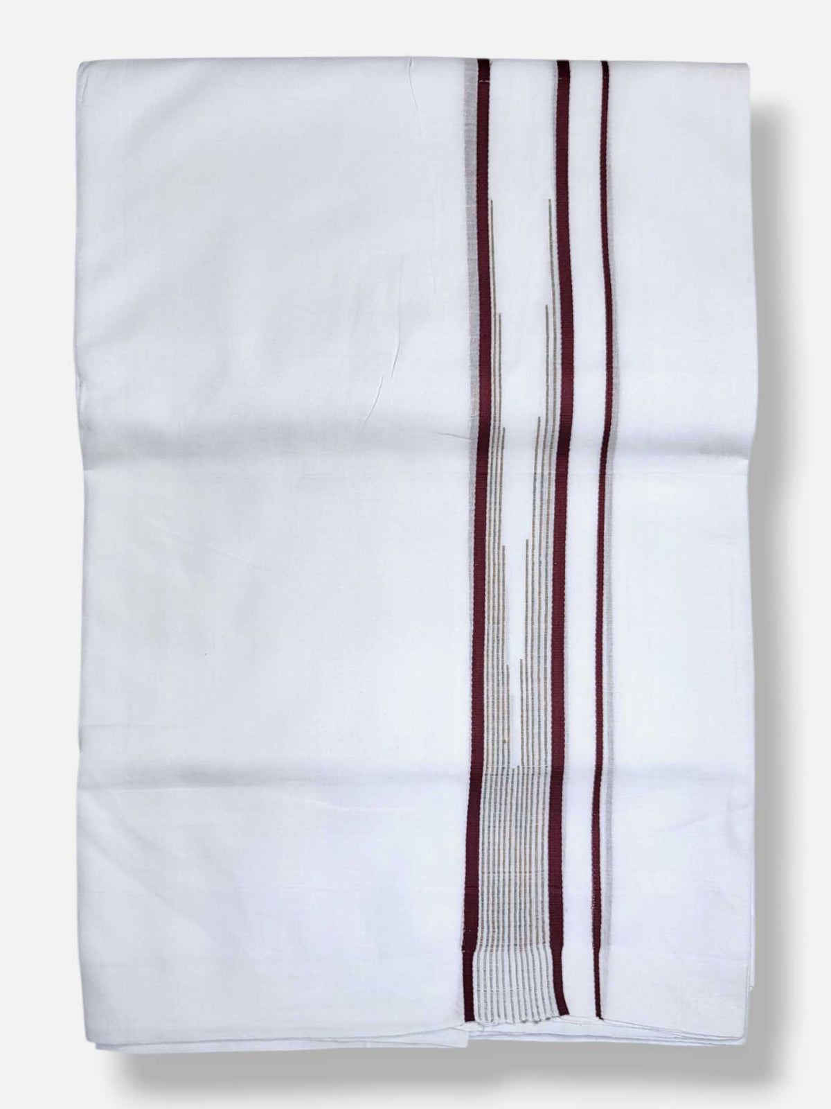 Pure White Cotton Men's Double Dhoti