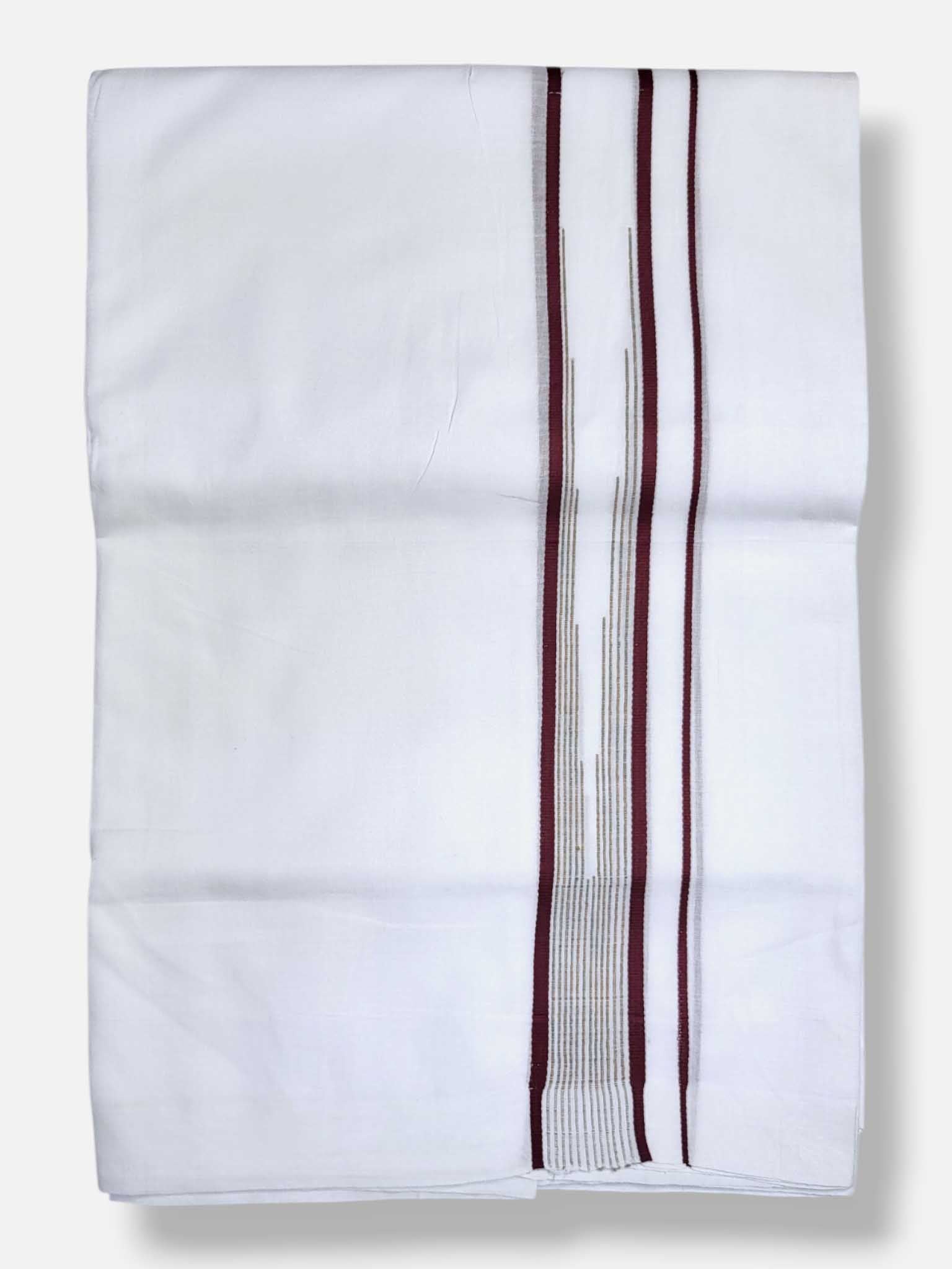 Pure White Cotton Men's Double Dhoti