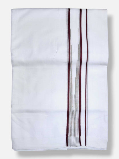 Pure White Cotton Men's Double Dhoti