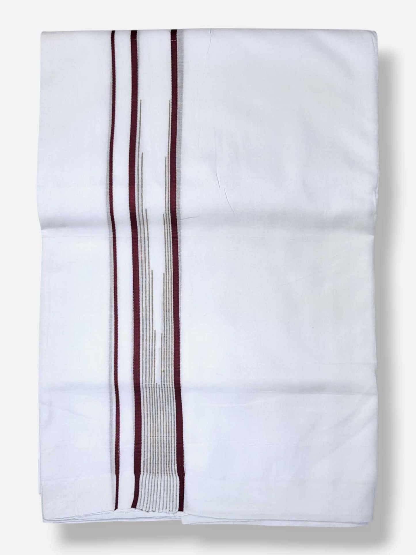 Pure White Cotton Men's Double Dhoti