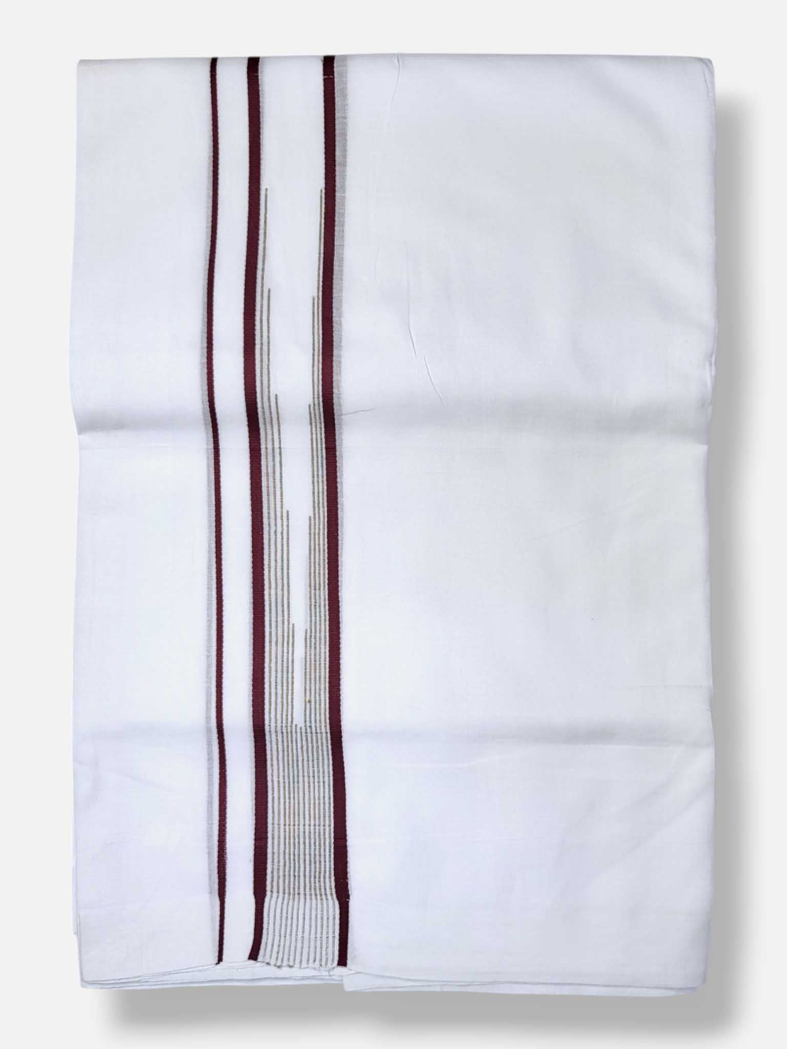 Pure White Cotton Men's Double Dhoti