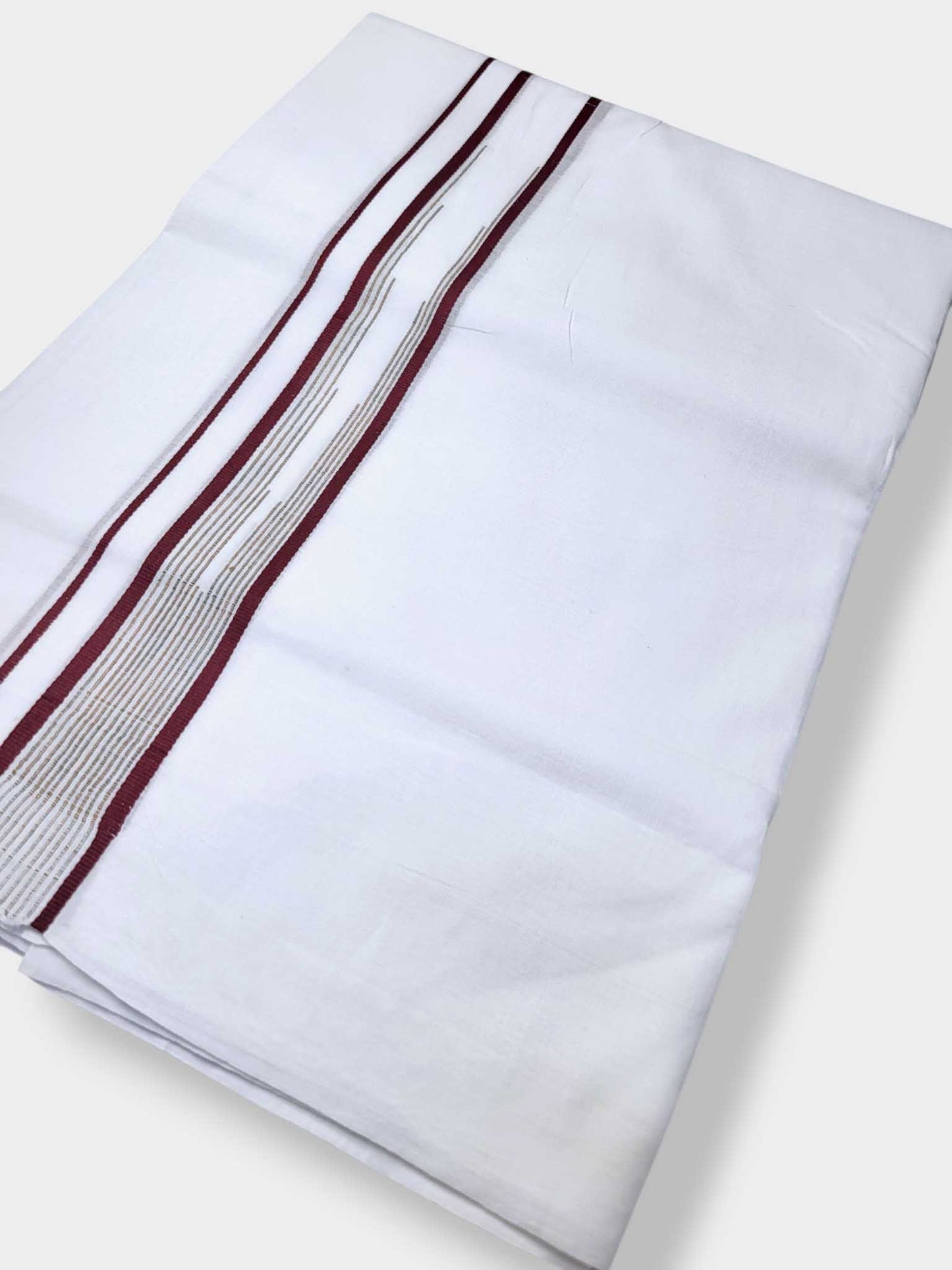 Pure White Cotton Men's Double Dhoti