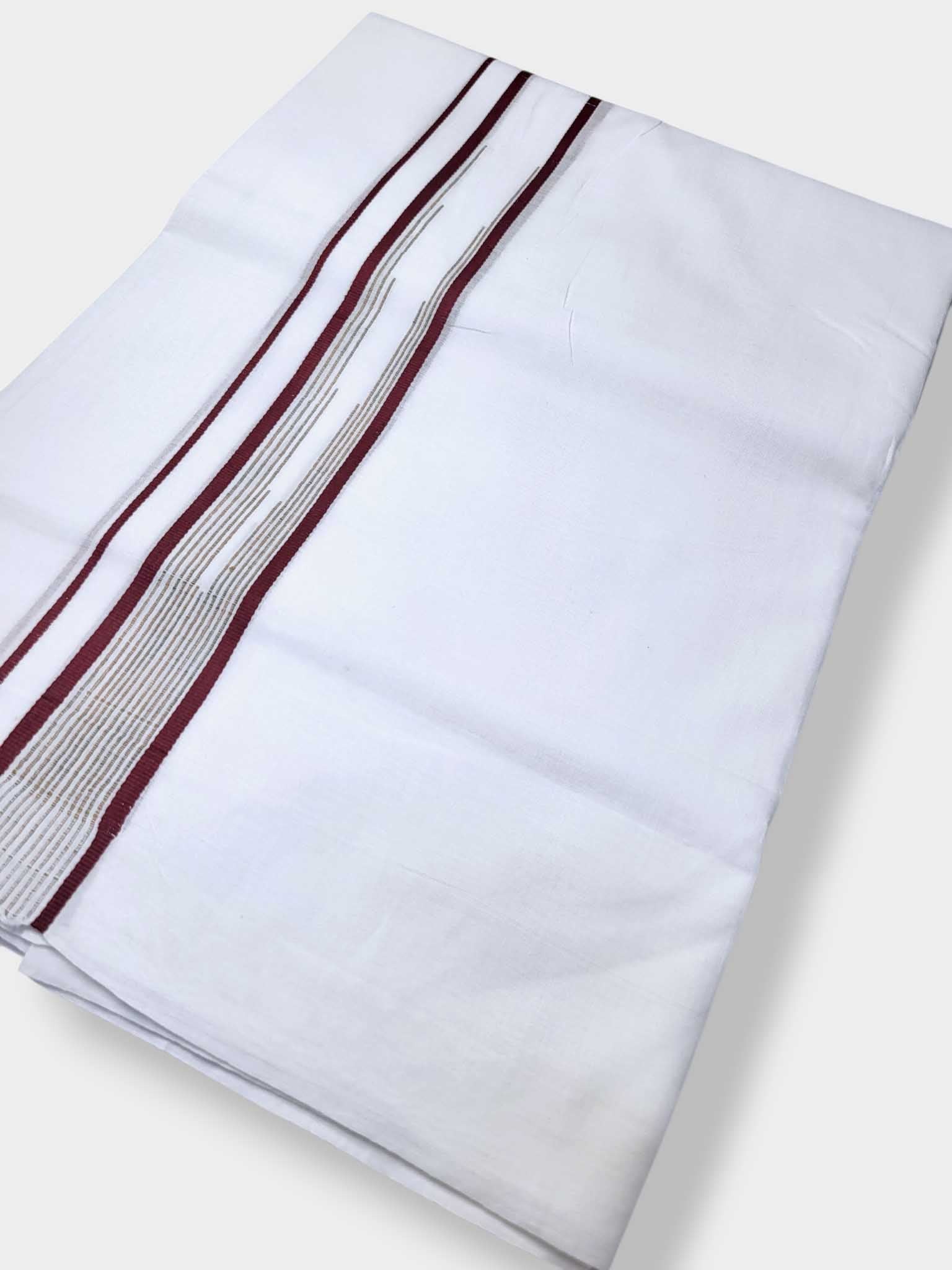 Pure White Cotton Men's Double Dhoti