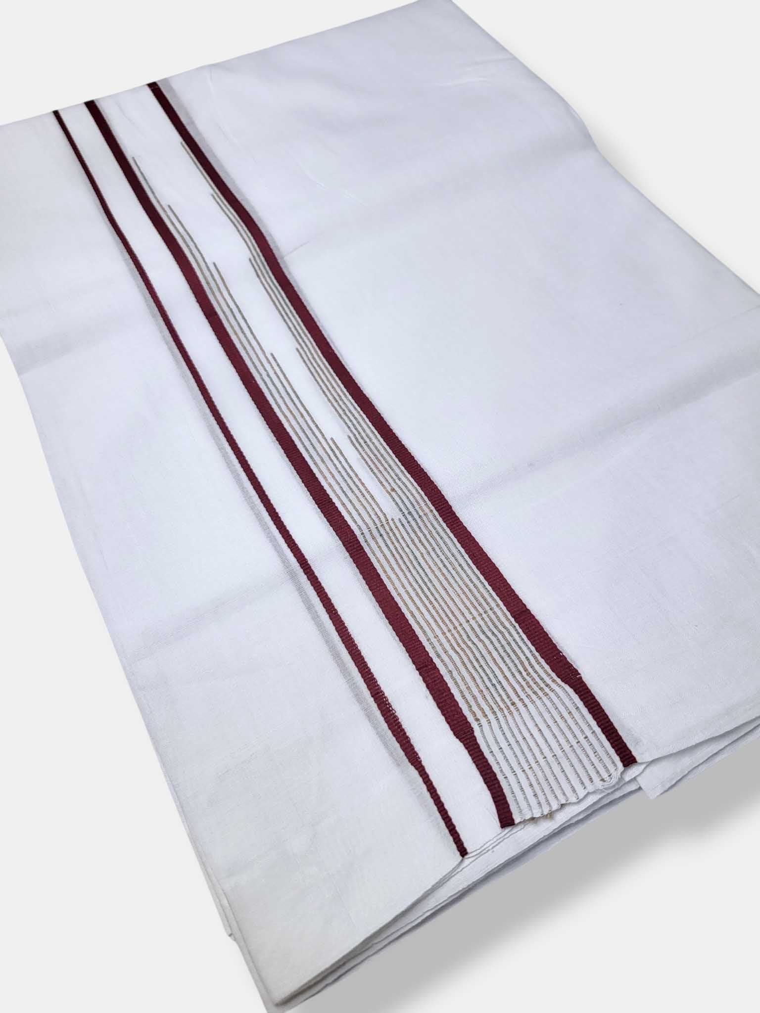 Pure White Cotton Men's Double Dhoti