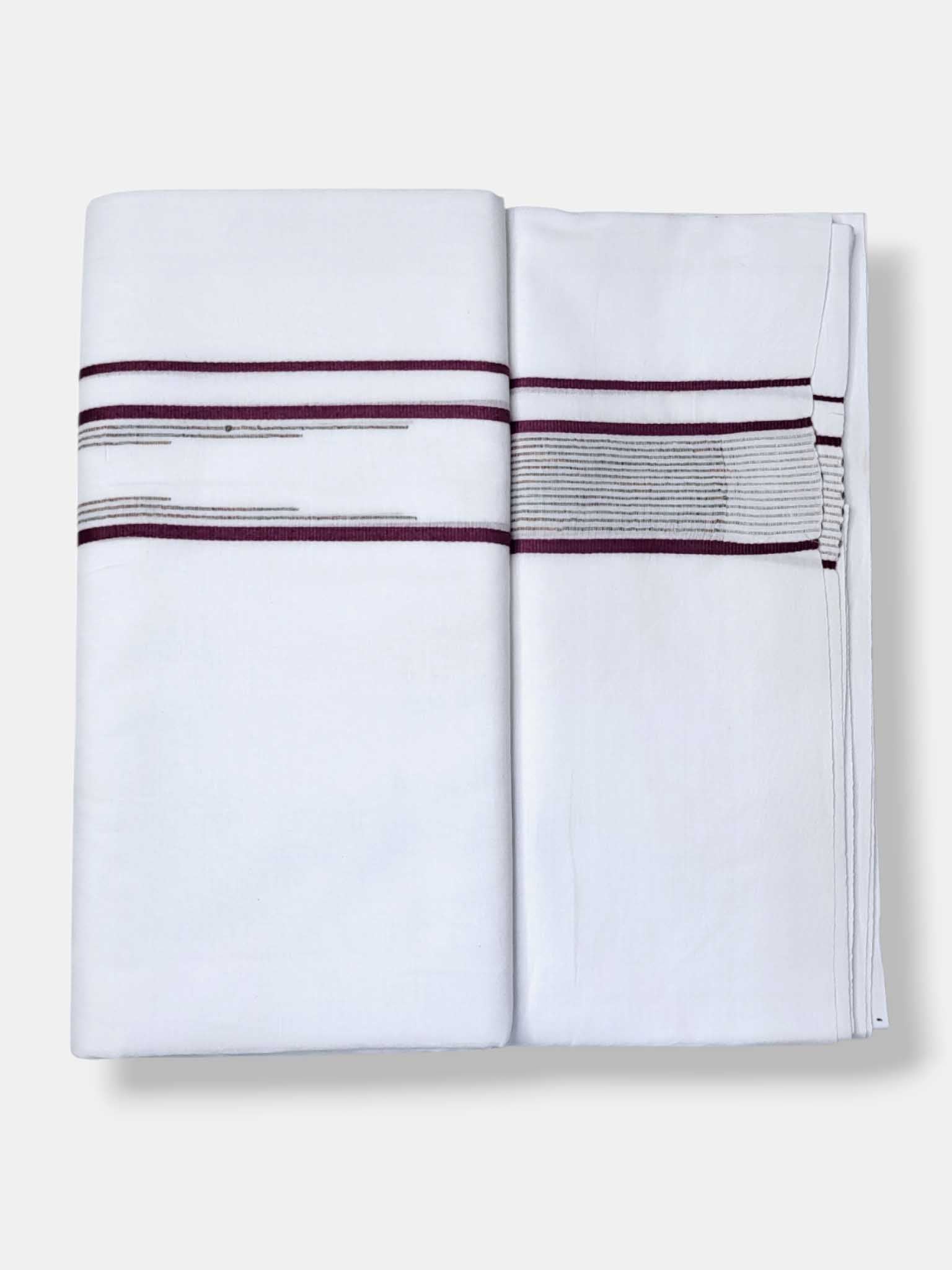 Pure White Cotton Men's Double Dhoti