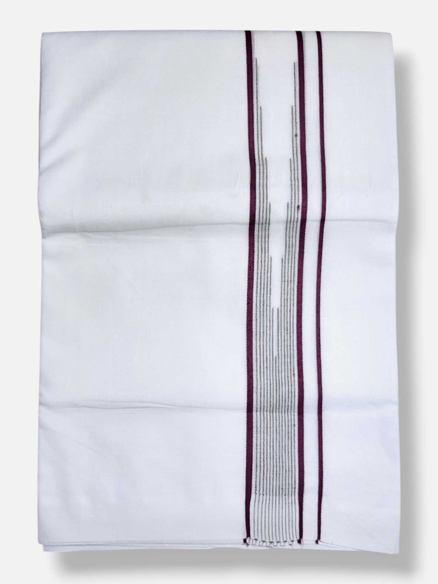 Pure White Cotton Men's Double Dhoti