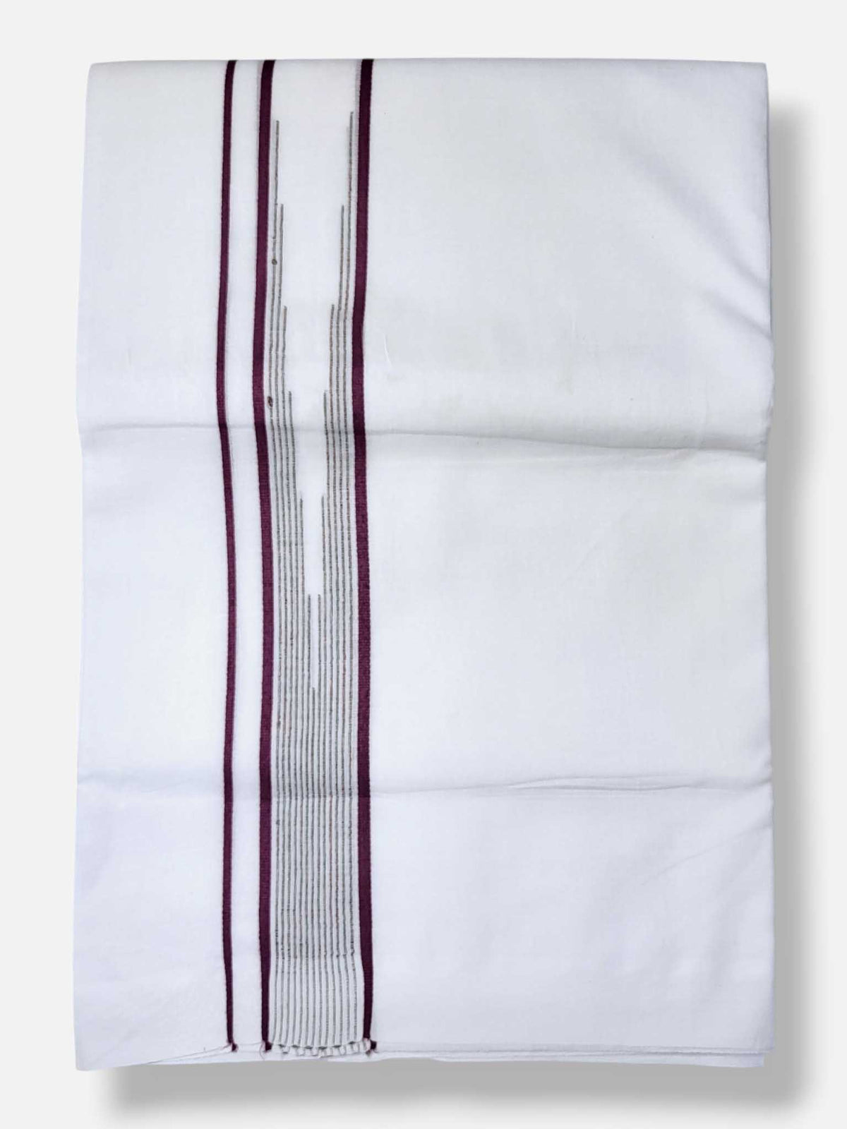 Pure White Cotton Men's Double Dhoti