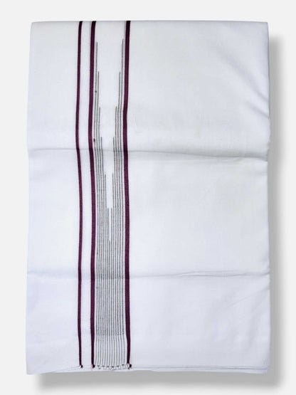 Pure White Cotton Men's Double Dhoti