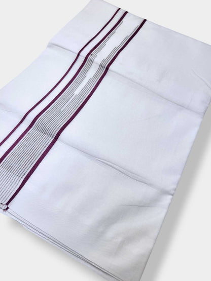 Pure White Cotton Men's Double Dhoti