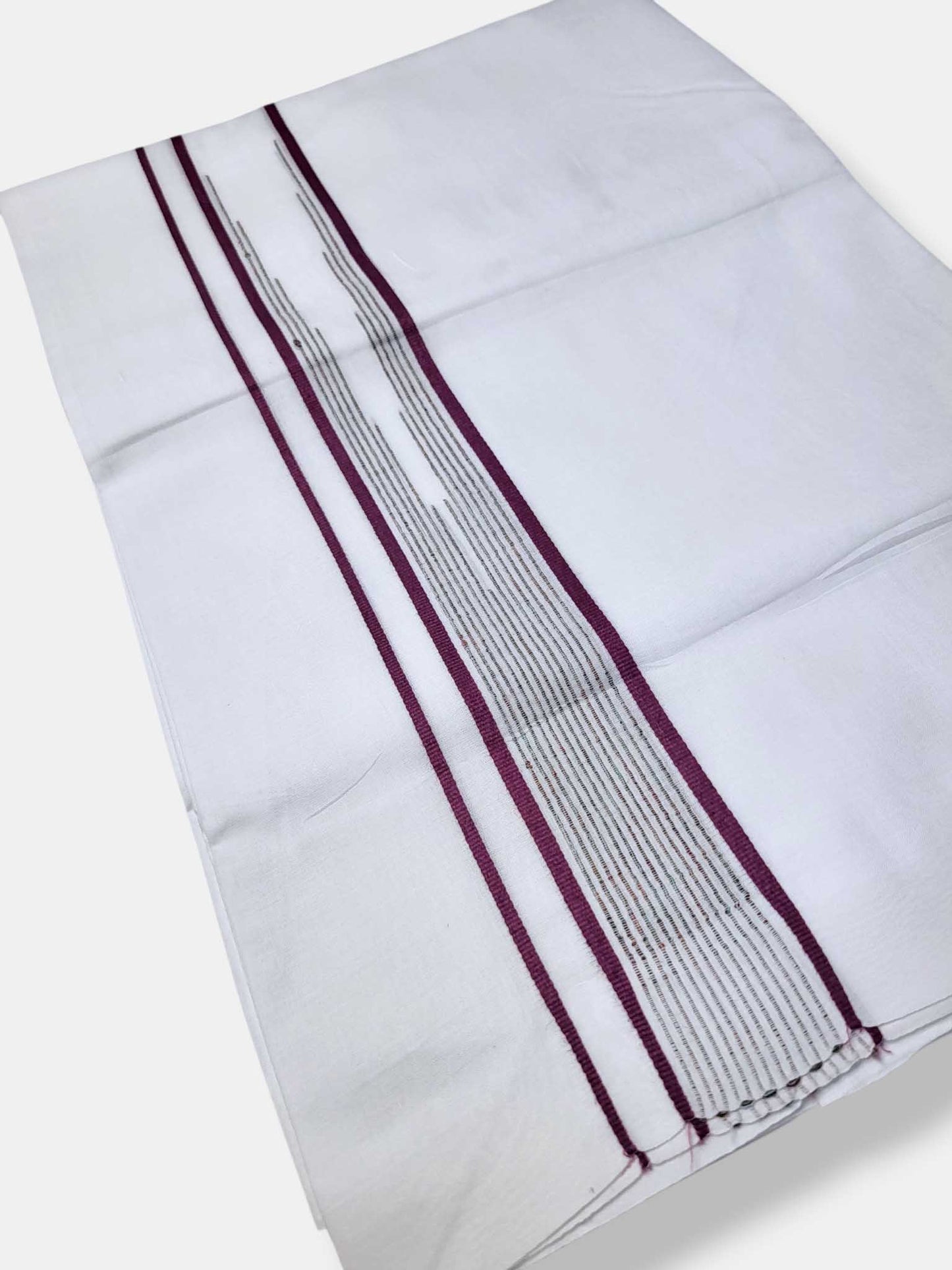 Pure White Cotton Men's Double Dhoti