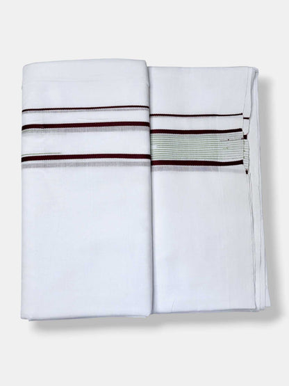 Pure White Cotton Men's Double Dhoti