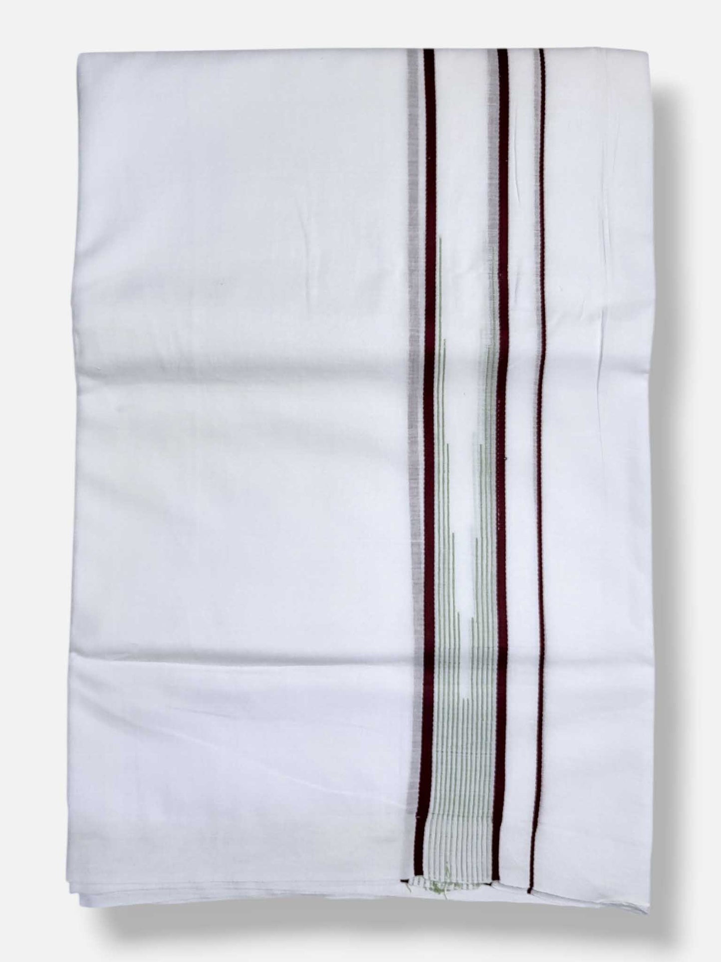 Pure White Cotton Men's Double Dhoti