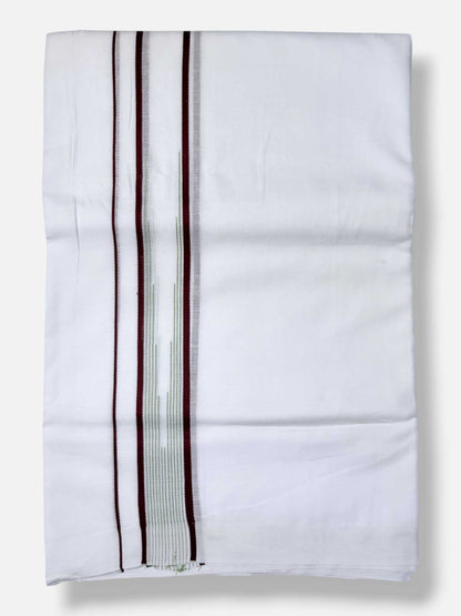 Pure White Cotton Men's Double Dhoti