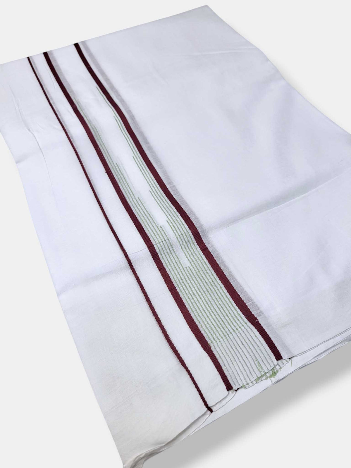 Pure White Cotton Men's Double Dhoti