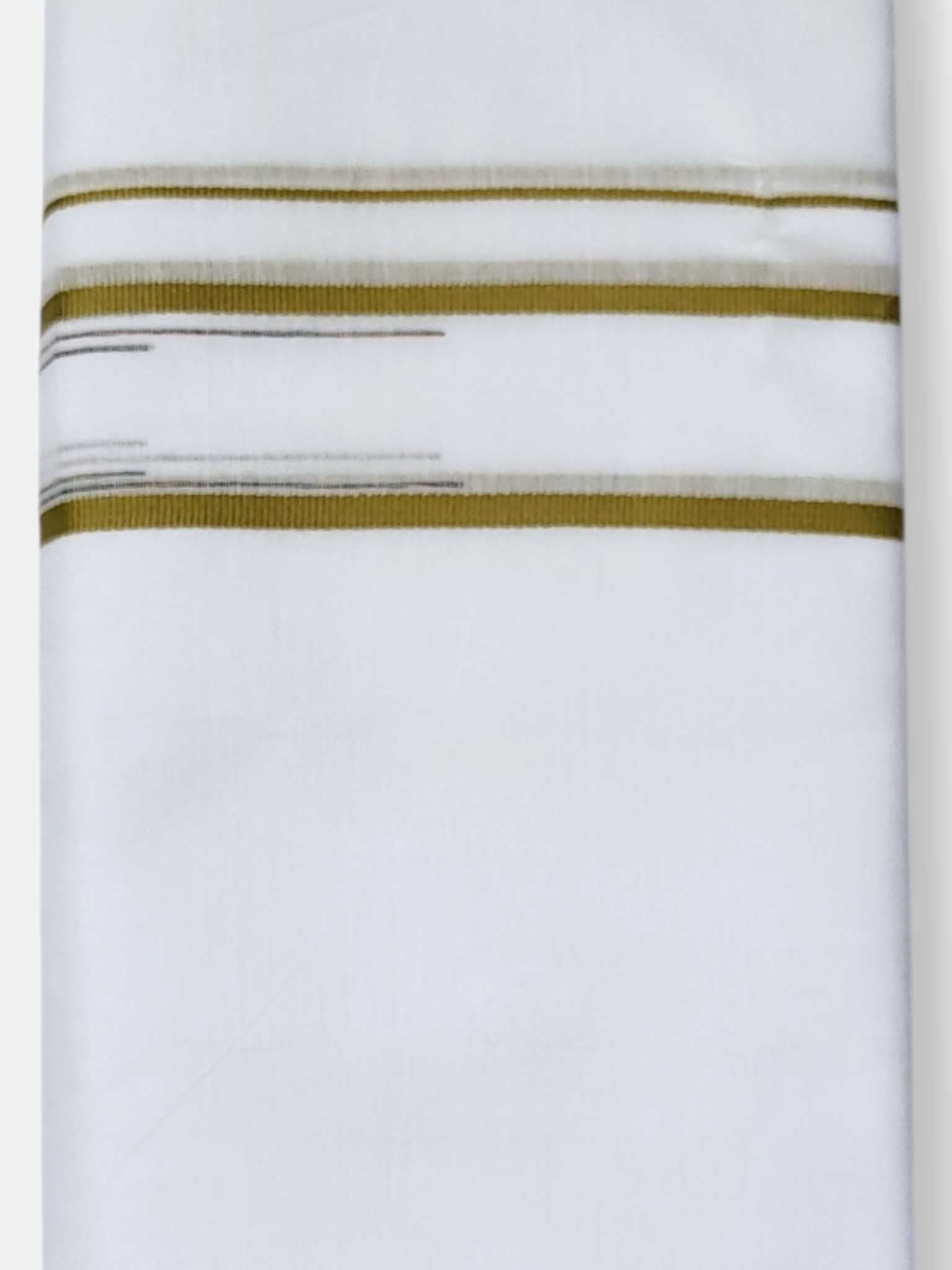 Pure White Cotton Men's Double Dhoti