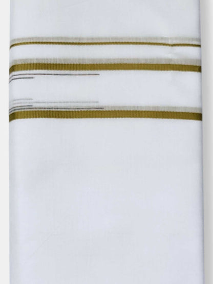 Pure White Cotton Men's Double Dhoti