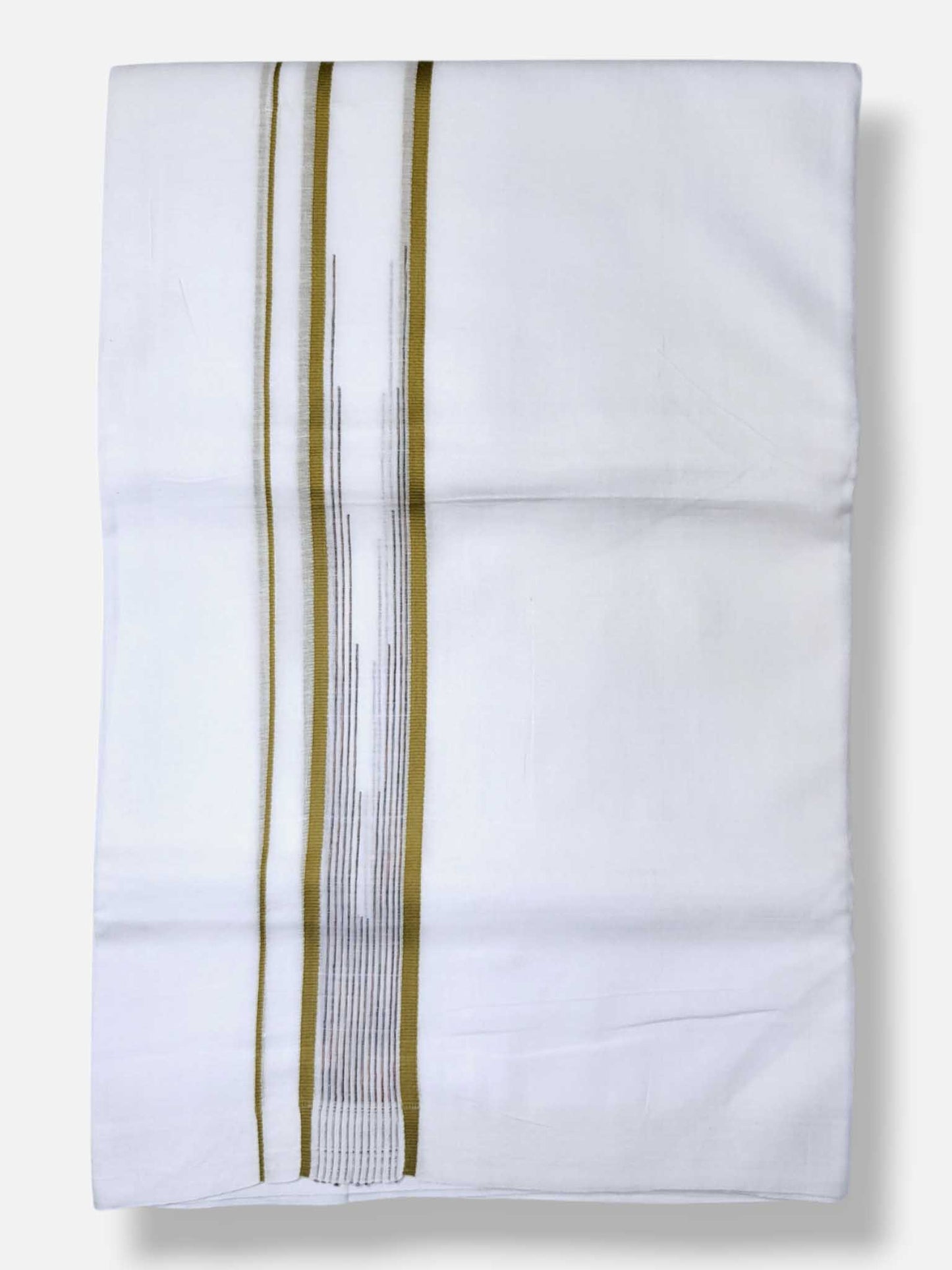 Pure White Cotton Men's Double Dhoti