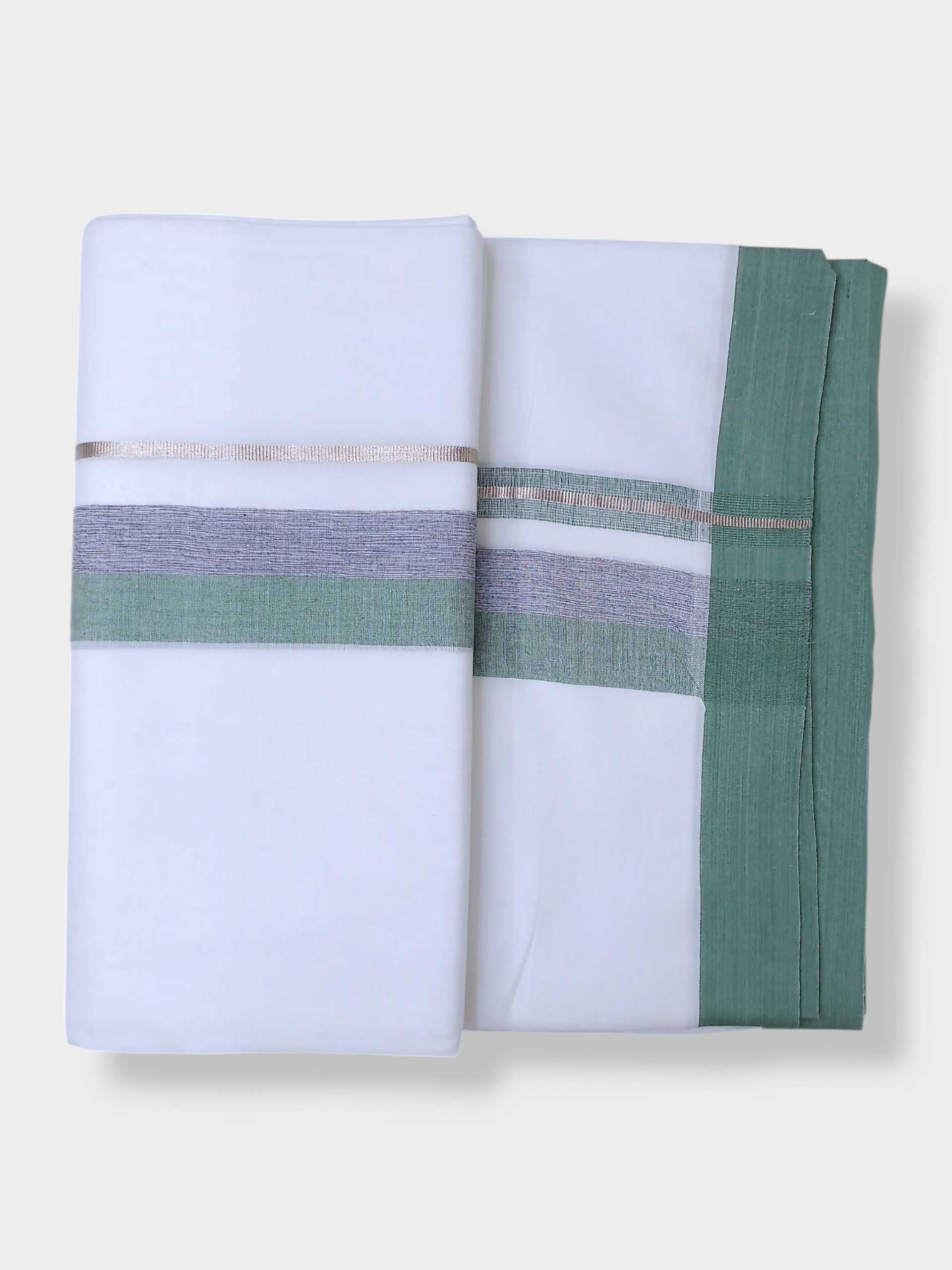 Pure White Cotton Men's Double Dhoti