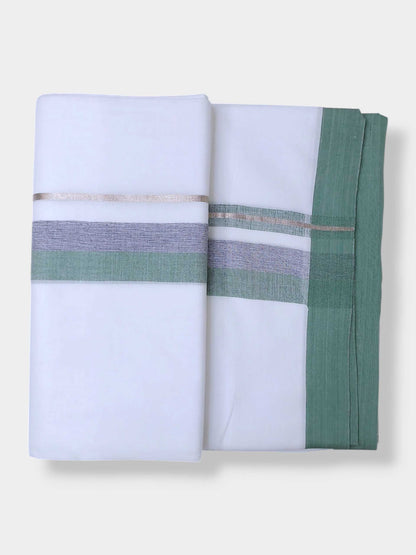 Pure White Cotton Men's Double Dhoti