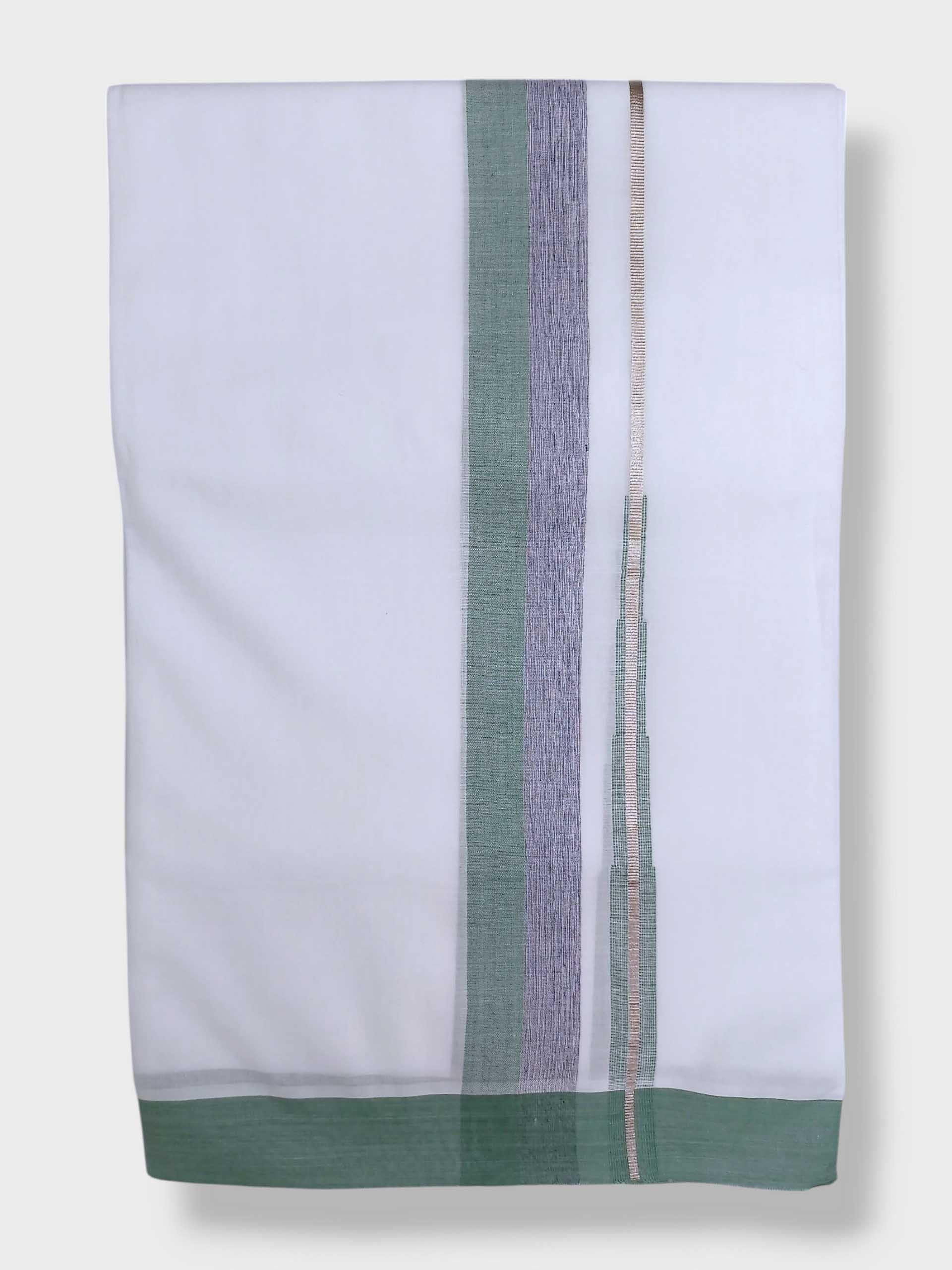 Pure White Cotton Men's Double Dhoti
