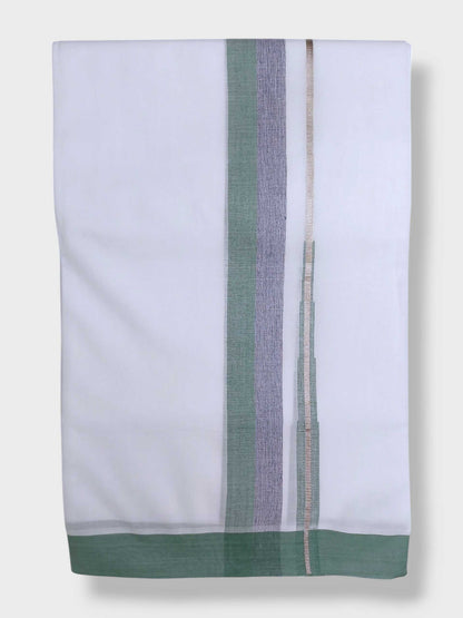 Pure White Cotton Men's Double Dhoti